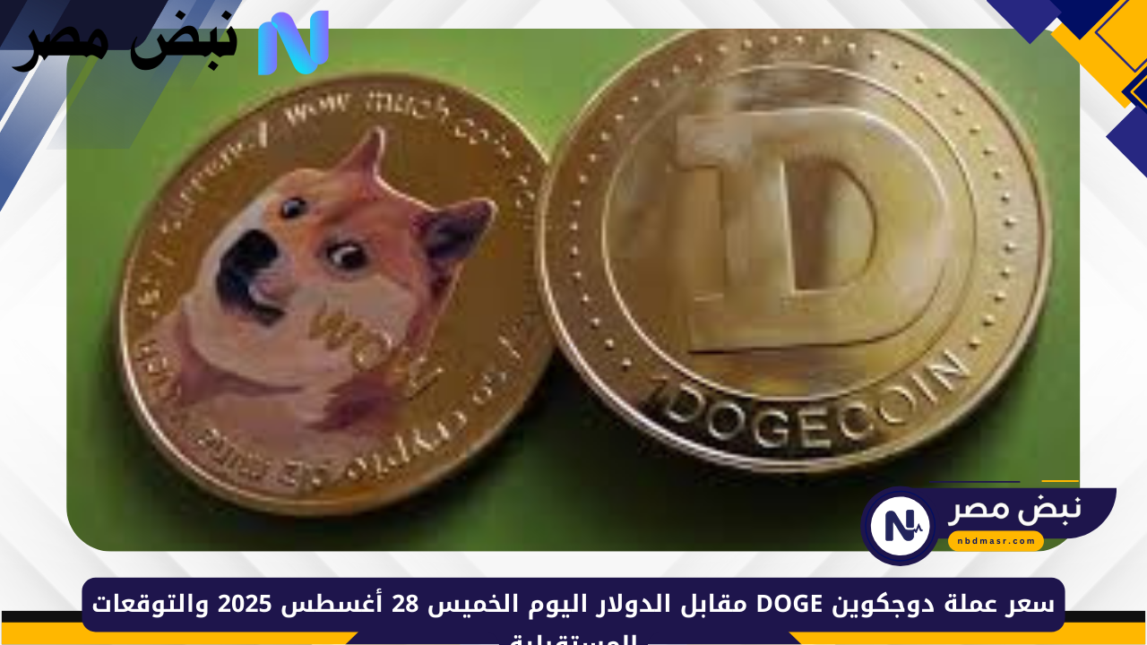 سعر عملة دوجكوين DOGE مقابل الدولار اليوم الخميس 28 أغسطس 2025 والتوقعات المستقبلية