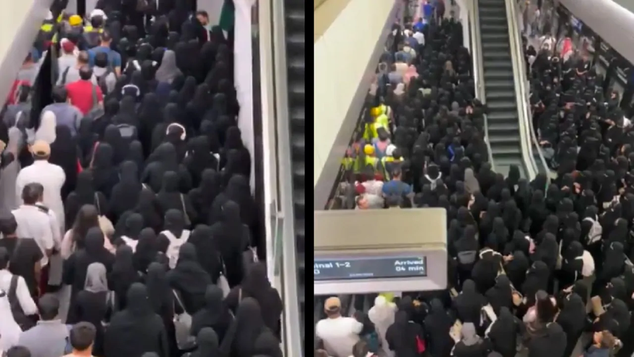 طالبات الرياض يتوافدن بكثافة على محطة المركز المالي في المترو.. شاهدوا الفيديو!