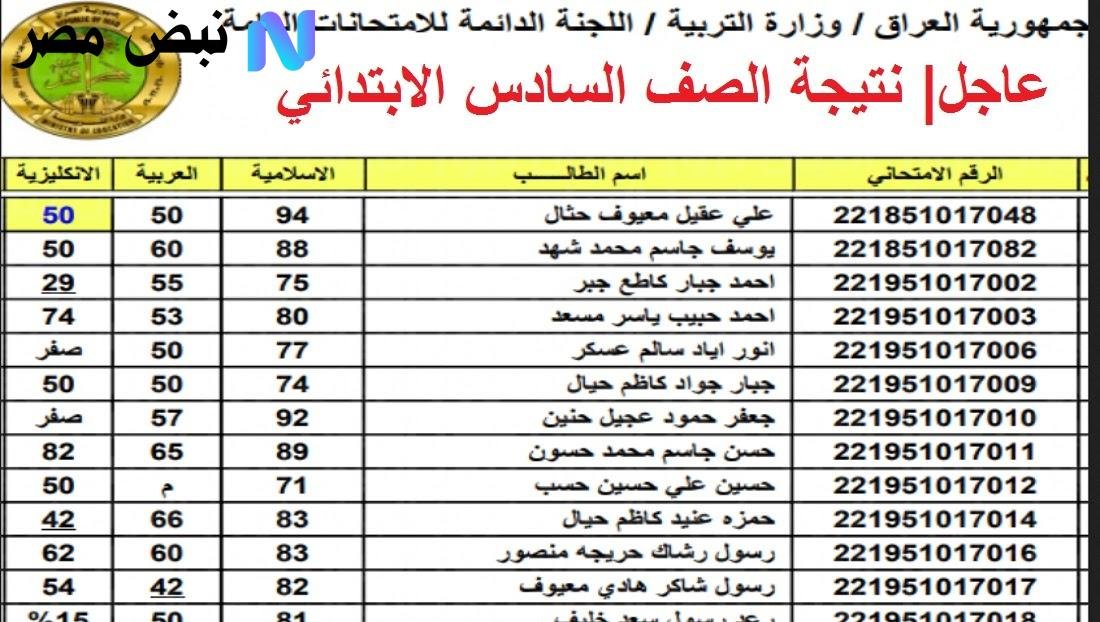 “جاري الرفع” Link استخراج نتائج السادس الابتدائي 2025 دهوك وكركوك عبر موقع نتائجنا