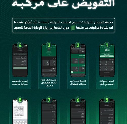 إضافة مفوّض على المركبة عبر أبشر